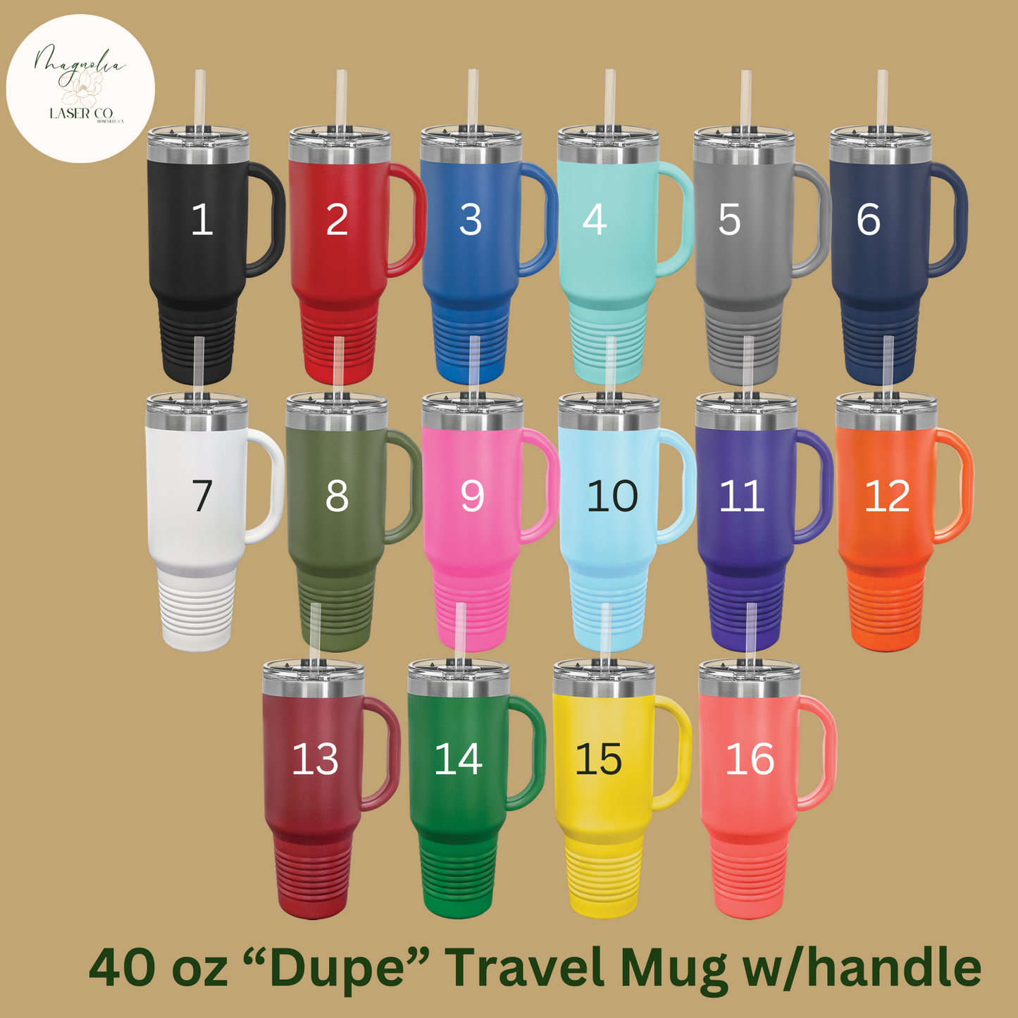 40 oz "Dupe" Travel Mug w/handle