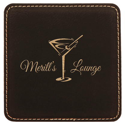 Set of 4- Square Leatherette Coasters