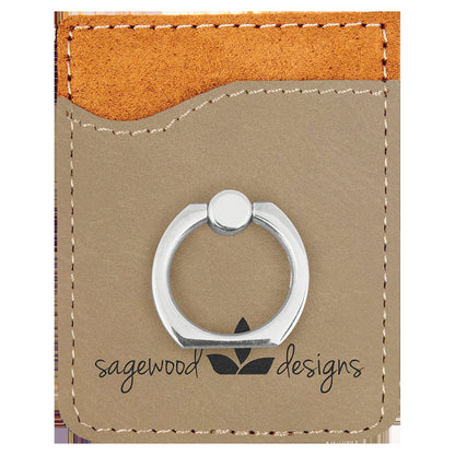 Leatherette Phone Wallet with Ring