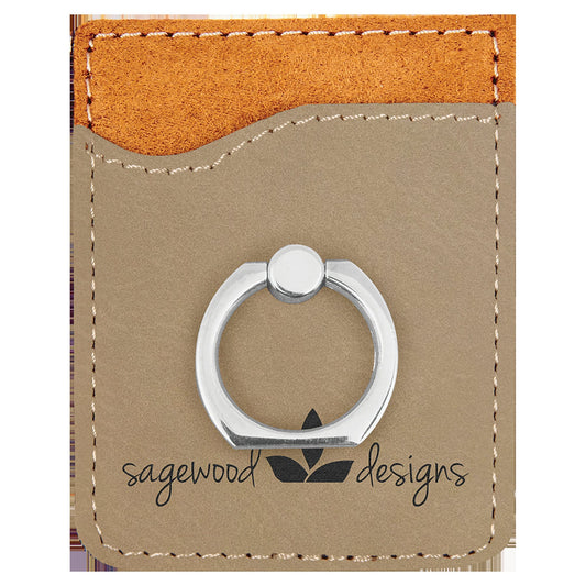Leatherette Phone Wallet with Ring