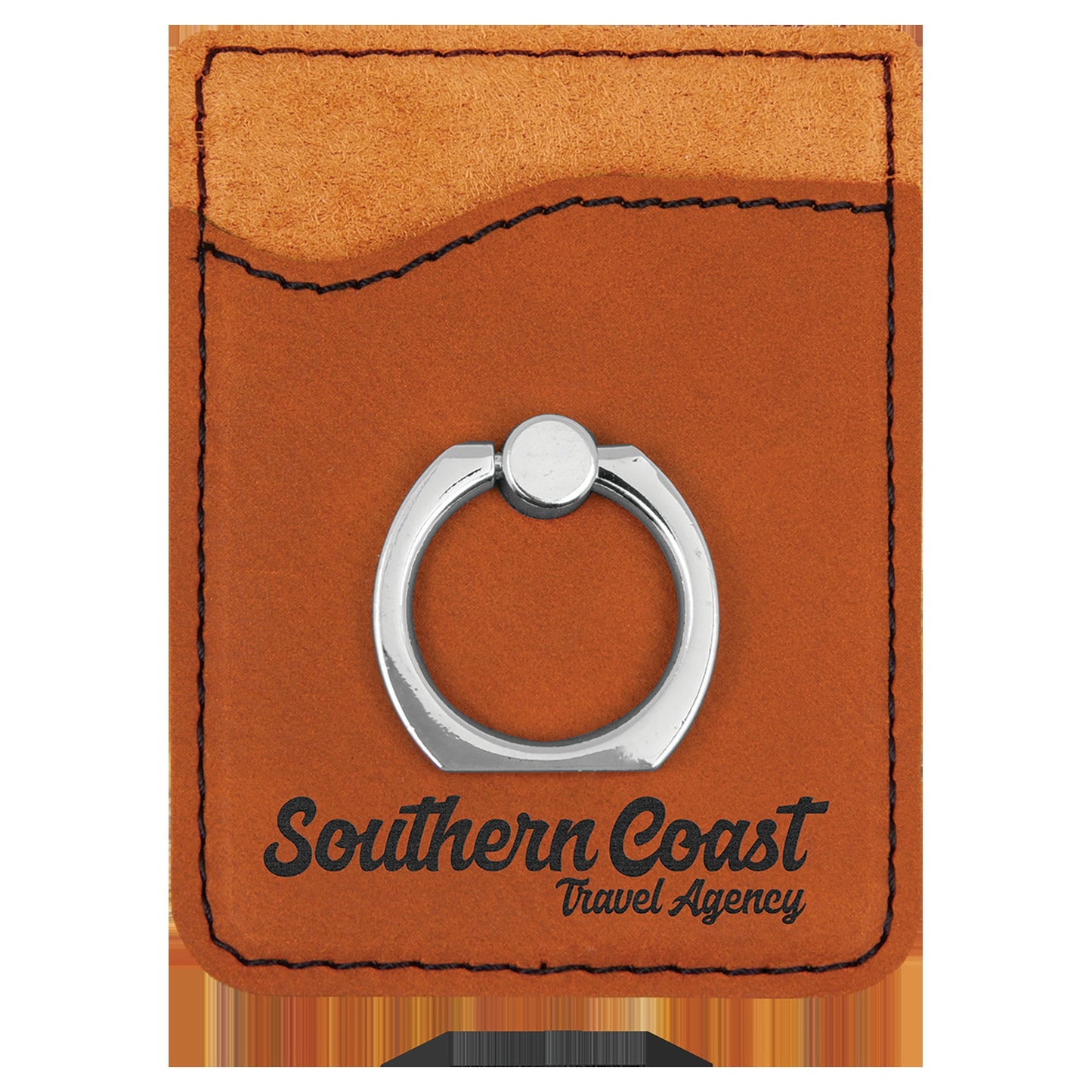 Leatherette Phone Wallet with Ring